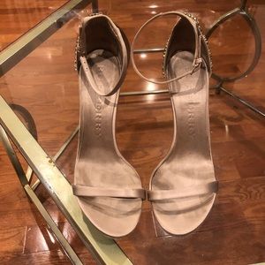 Burberry satin tan strappy sandals